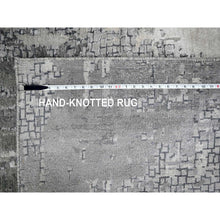 Load image into Gallery viewer, 10&#39;x13&#39;10&quot; Medium Gray, Abstract With Mosaic Design, Wool And Silk, Hand Knotted, Oriental Rug FWR60054