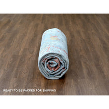 Load image into Gallery viewer, 10&#39;x13&#39;10&quot; Dark Coral With Cloud Gray, Abstract With Fire Mosaic Design, Wool And Silk, Hand Knotted, Oriental Rug FWR60060