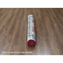 Load image into Gallery viewer, 5&#39;x6&#39;10&quot; Harvard Crimson Red, 100% Wool, Hand Knotted, Karajeh Design With Tribal Medallions, Oriental Rug FWR60120