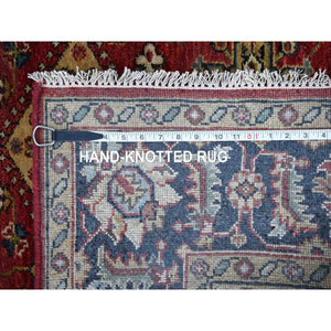 5'x6'10" Lake Blue, Hand Knotted Afghan Peshawar Tree of Life With Birds of Paradise Design, Abrash, All Wool, Vegetable Dyes, Oriental Rug FWR532590