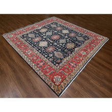 Load image into Gallery viewer, 10&#39;2&quot;x10&#39;2&quot; Power Black, Hand Knotted, Karajeh Design With All Over Pattern, Vegetable Dyes, Soft Pile, 100% Wool, Square, Oriental Rug FWR60138