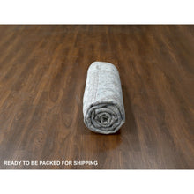 Load image into Gallery viewer, 7&#39;10&quot;x9&#39;9&quot; Ice Gray, Hand Knotted, Karajeh And Geometric Design, Organic Wool, Oriental Rug FWR60156