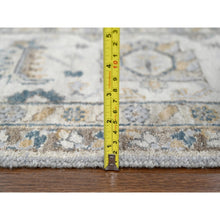 Load image into Gallery viewer, 7&#39;10&quot;x9&#39;9&quot; Ice Gray, Hand Knotted, Karajeh And Geometric Design, Organic Wool, Oriental Rug FWR60156