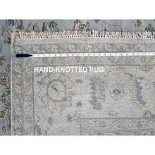 Load image into Gallery viewer, 7&#39;10&quot;x9&#39;9&quot; Ice Gray, Hand Knotted, Karajeh And Geometric Design, Organic Wool, Oriental Rug FWR60156