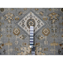 Load image into Gallery viewer, 12&#39;2&quot;x15&#39; Metallic Gray, Hand Knotted, Karajeh And Geometric Design, Organic Wool, Oversized, Oriental Rug FWR60180