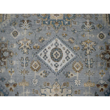 Load image into Gallery viewer, 12&#39;2&quot;x15&#39; Metallic Gray, Hand Knotted, Karajeh And Geometric Design, Organic Wool, Oversized, Oriental Rug FWR60180