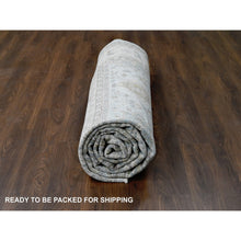 Load image into Gallery viewer, 12&#39;2&quot;x15&#39; Metallic Gray, Hand Knotted, Karajeh And Geometric Design, Organic Wool, Oversized, Oriental Rug FWR60180