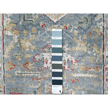 Load image into Gallery viewer, 2&#39;x3&#39; Grayish Blue With Soft Color Palette, Organic Wool, Denser Weave, Broken And Erased Persian Heriz, All Over Design, Hand Knotted, Mat, Oriental Rug FWR60222