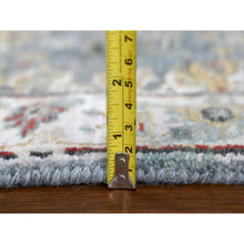 Load image into Gallery viewer, 2&#39;x3&#39; Grayish Blue With Soft Color Palette, Organic Wool, Denser Weave, Broken And Erased Persian Heriz, All Over Design, Hand Knotted, Mat, Oriental Rug FWR60222