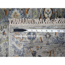 Load image into Gallery viewer, 2&#39;x3&#39; Ice Gray, Oushak With Floral Motifs, Natural Wool, Hand Knotted, Denser Weave, Mat, Oriental Rug FWR60264