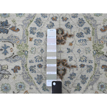 Load image into Gallery viewer, 3&#39;x4&#39;10&quot; Platinum Gray, Denser Weave, Oushak with Floral Motifs, Natural Wool, Hand Knotted, Oriental Rug FWR60270