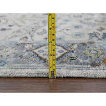 Load image into Gallery viewer, 3&#39;x4&#39;10&quot; Platinum Gray, Denser Weave, Oushak With Floral Motifs, Natural Wool, Hand Knotted, Oriental Rug FWR60270