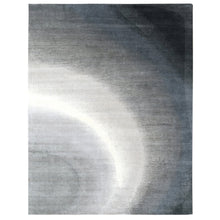 Load image into Gallery viewer, 9&#39;x11&#39;10&quot; Perfect Gray, THE MOONLIGHT, Modern Gradation Design, Thick and Plush, 100% Wool, Hand Knotted, Oriental Rug FWR60342