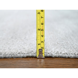 9'x11'10" Perfect Gray, THE MOONLIGHT, Modern Gradation Design, Thick and Plush, 100% Wool, Hand Knotted, Oriental Rug FWR60342