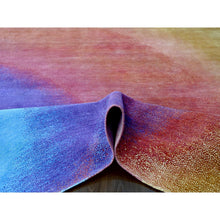 Load image into Gallery viewer, 9&#39;x11&#39;10&quot; The Rainbow, Modern Gradation Design, 100% Wool, Thick And Plush, Hand Knotted, Oriental Rug FWR60348