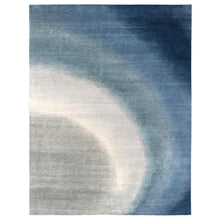 Load image into Gallery viewer, 9&#39;x11&#39;10&quot; THE OCEAN, Modern Gradation Design, Thick and Plush, Hand Knotted, 100% Wool, Oriental Rug FWR60354