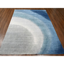 Load image into Gallery viewer, 9&#39;x11&#39;10&quot; THE OCEAN, Modern Gradation Design, Thick and Plush, Hand Knotted, 100% Wool, Oriental Rug FWR60354