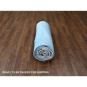 9'x11'10" THE OCEAN, Modern Gradation Design, Thick and Plush, Hand Knotted, 100% Wool, Oriental Rug FWR60354