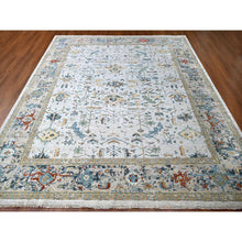 Load image into Gallery viewer, 11&#39;10&quot;x15&#39; Heavenly Gray, Broken And Erased Persian Heriz Design, Natural Wool, Soft Color Pallet, Hand Knotted, Densely Woven, Oversized, Oriental Rug FWR60366