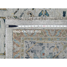 Load image into Gallery viewer, 11&#39;10&quot;x15&#39; Heavenly Gray, Broken And Erased Persian Heriz Design, Natural Wool, Soft Color Pallet, Hand Knotted, Densely Woven, Oversized, Oriental Rug FWR60366