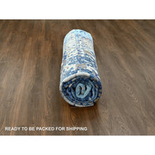 Load image into Gallery viewer, 8&#39;10&quot;x11&#39;9&quot; Aegean Blue, Modern Mosaic Design With Mix Of Gold, Hand Knotted, Persian Knot, Denser Weave, Wool And Silk, Oriental Rug FWR60372