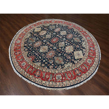 Load image into Gallery viewer, 10&#39;x10&#39; Power Black, Hand Knotted, Karajeh Design With All Over Pattern, Vegetable Dyes, Soft Pile, 100% Wool, Round, Oriental Rug FWR60390