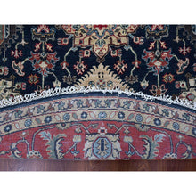 Load image into Gallery viewer, 10&#39;x10&#39; Power Black, Hand Knotted, Karajeh Design With All Over Pattern, Vegetable Dyes, Soft Pile, 100% Wool, Round, Oriental Rug FWR60390
