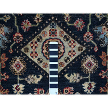 Load image into Gallery viewer, 10&#39;x10&#39; Power Black, Hand Knotted, Karajeh Design with All Over Pattern, Vegetable Dyes, Soft Pile, 100% Wool, Round, Oriental Rug FWR60390