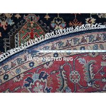 Load image into Gallery viewer, 10&#39;x10&#39; Power Black, Hand Knotted, Karajeh Design With All Over Pattern, Vegetable Dyes, Soft Pile, 100% Wool, Round, Oriental Rug FWR60390