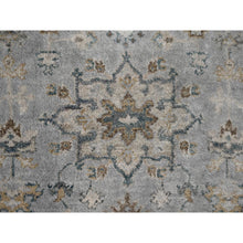 Load image into Gallery viewer, 2&#39;9&quot;x14&#39; Medium Gray, Hand Knotted, Karajeh and Geometric Design, Organic Wool, Runner, Oriental Rug FWR60414