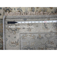 Load image into Gallery viewer, 2&#39;9&quot;x14&#39; Medium Gray, Hand Knotted, Karajeh and Geometric Design, Organic Wool, Runner, Oriental Rug FWR60414