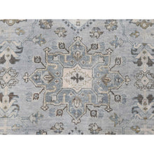 Load image into Gallery viewer, 14&#39;x17&#39;9&quot; Chrome Gray, Karajeh And Geometric Design, Hand Knotted, Organic Wool, Oversized, Oriental Rug FWR60420