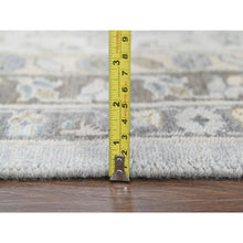 Load image into Gallery viewer, 14&#39;x17&#39;9&quot; Chrome Gray, Karajeh And Geometric Design, Hand Knotted, Organic Wool, Oversized, Oriental Rug FWR60420