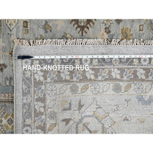 Load image into Gallery viewer, 14&#39;x17&#39;9&quot; Chrome Gray, Karajeh And Geometric Design, Hand Knotted, Organic Wool, Oversized, Oriental Rug FWR60420