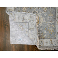Load image into Gallery viewer, 2&#39;7&quot;x9&#39;9&quot; Cloud Gray, Organic Wool, Karajeh and Geometric Design, Hand Knotted, Runner, Oriental Rug FWR60438