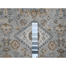 Load image into Gallery viewer, 2&#39;6&quot;x18&#39; Misty Gray, Karajeh And Geometric Design, Natural Wool, Hand Knotted, Xl Runner, Oriental Rug FWR60450