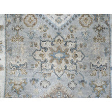Load image into Gallery viewer, 2&#39;6&quot;x18&#39; Misty Gray, Karajeh And Geometric Design, Natural Wool, Hand Knotted, Xl Runner, Oriental Rug FWR60450
