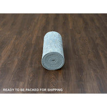 Load image into Gallery viewer, 2&#39;6&quot;x18&#39; Misty Gray, Karajeh and Geometric Design, Natural Wool, Hand Knotted, XL Runner, Oriental Rug FWR60450