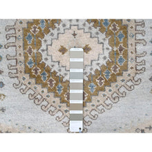 Load image into Gallery viewer, 2&#39;9&quot;x21&#39;9&quot; Medium Gray, Persian Village Inspired Geometric Elements Design, Natural Dyes, Denser Weave, Organic Wool, Hand Knotted, XL Runner, Oriental Rug FWR60462