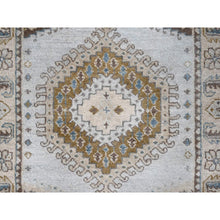 Load image into Gallery viewer, 2&#39;9&quot;x21&#39;9&quot; Medium Gray, Persian Village Inspired Geometric Elements Design, Natural Dyes, Denser Weave, Organic Wool, Hand Knotted, XL Runner, Oriental Rug FWR60462
