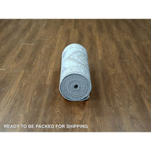 Load image into Gallery viewer, 2&#39;9&quot;x21&#39;9&quot; Medium Gray, Persian Village Inspired Geometric Elements Design, Natural Dyes, Denser Weave, Organic Wool, Hand Knotted, XL Runner, Oriental Rug FWR60462
