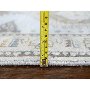 2'9"x21'9" Medium Gray, Persian Village Inspired Geometric Elements Design, Natural Dyes, Denser Weave, Organic Wool, Hand Knotted, Xl Runner, Oriental Rug FWR60462