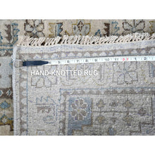 Load image into Gallery viewer, 2&#39;9&quot;x21&#39;9&quot; Medium Gray, Persian Village Inspired Geometric Elements Design, Natural Dyes, Denser Weave, Organic Wool, Hand Knotted, XL Runner, Oriental Rug FWR60462