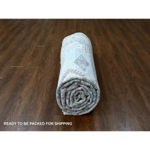 Load image into Gallery viewer, 12&#39;x14&#39;8&quot; Cloud Gray, Persian Village Inspired Geometric Elements Design, Pure Wool, Natural Dyes, Denser Weave, Hand Knotted, Oriental Oversized Rug FWR60468