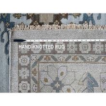 Load image into Gallery viewer, 12&#39;x14&#39;8&quot; Cloud Gray, Persian Village Inspired Geometric Elements Design, Pure Wool, Natural Dyes, Denser Weave, Hand Knotted, Oriental Oversized Rug FWR60468