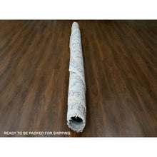 Load image into Gallery viewer, 13&#39;10&quot;x13&#39;10&quot; Mist Gray, Hand Knotted, Persian Village Inspired Geometric Elements Design, Natural Dyes, Denser Weave, Pure Wool, Round, Oriental Rug FWR60474