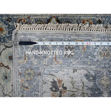 Load image into Gallery viewer, 2&#39;7&quot;x5&#39;9&quot; Bone Ivory,  Oushak With Floral Motifs, Pure Wool, Denser Weave, Hand Knotted, Runner, Oriental Rug FWR60486