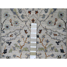 Load image into Gallery viewer, 2&#39;5&quot;x5&#39;10&quot; Snow White, Oushak With Floral Motifs, Hand Knotted, Denser Weave, Natural Wool, Runner, Oriental Rug FWR60504