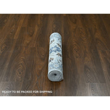 Load image into Gallery viewer, 2&#39;5&quot;x5&#39;10&quot; Snow White, Oushak With Floral Motifs, Hand Knotted, Denser Weave, Natural Wool, Runner, Oriental Rug FWR60504