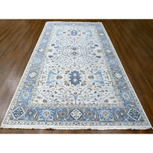 Load image into Gallery viewer, 8&#39;x13&#39;9&quot; Daisy White, Denser Weave, Oushak With Floral Motifs, Hand Knotted, Natural Wool, Wide Gallery Size, Oriental Rug FWR60522